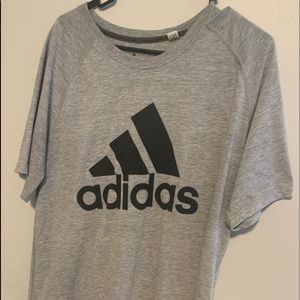 An black and gray adidas T-shirt